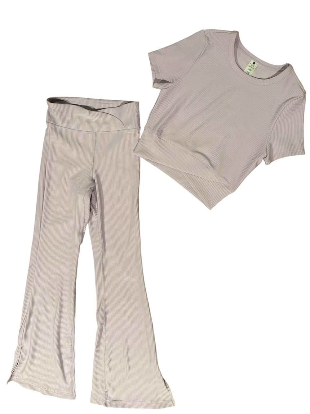 Yogalicious Girls Light Purple Flare Bottoms & Short Sleeve Set Size Medium 10